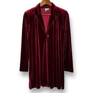 Vintage Rabbit Rabbit Rabbit Velvet Duster in Deep Red, size 4P, flawless!